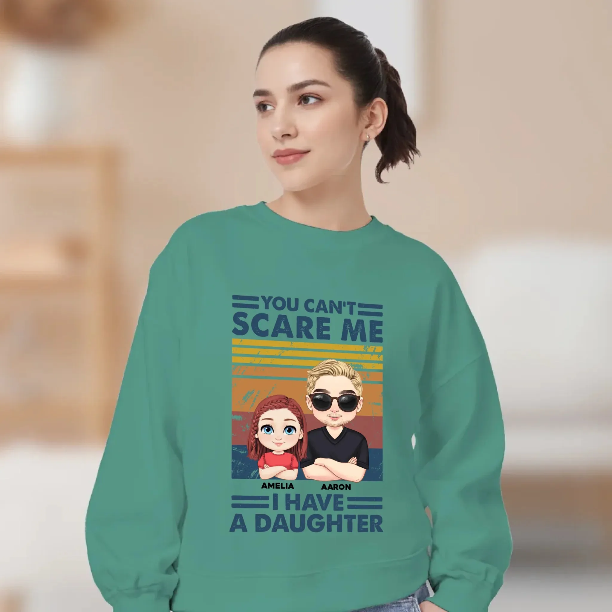 You Can't Scare Me - Personalized Family Sweater