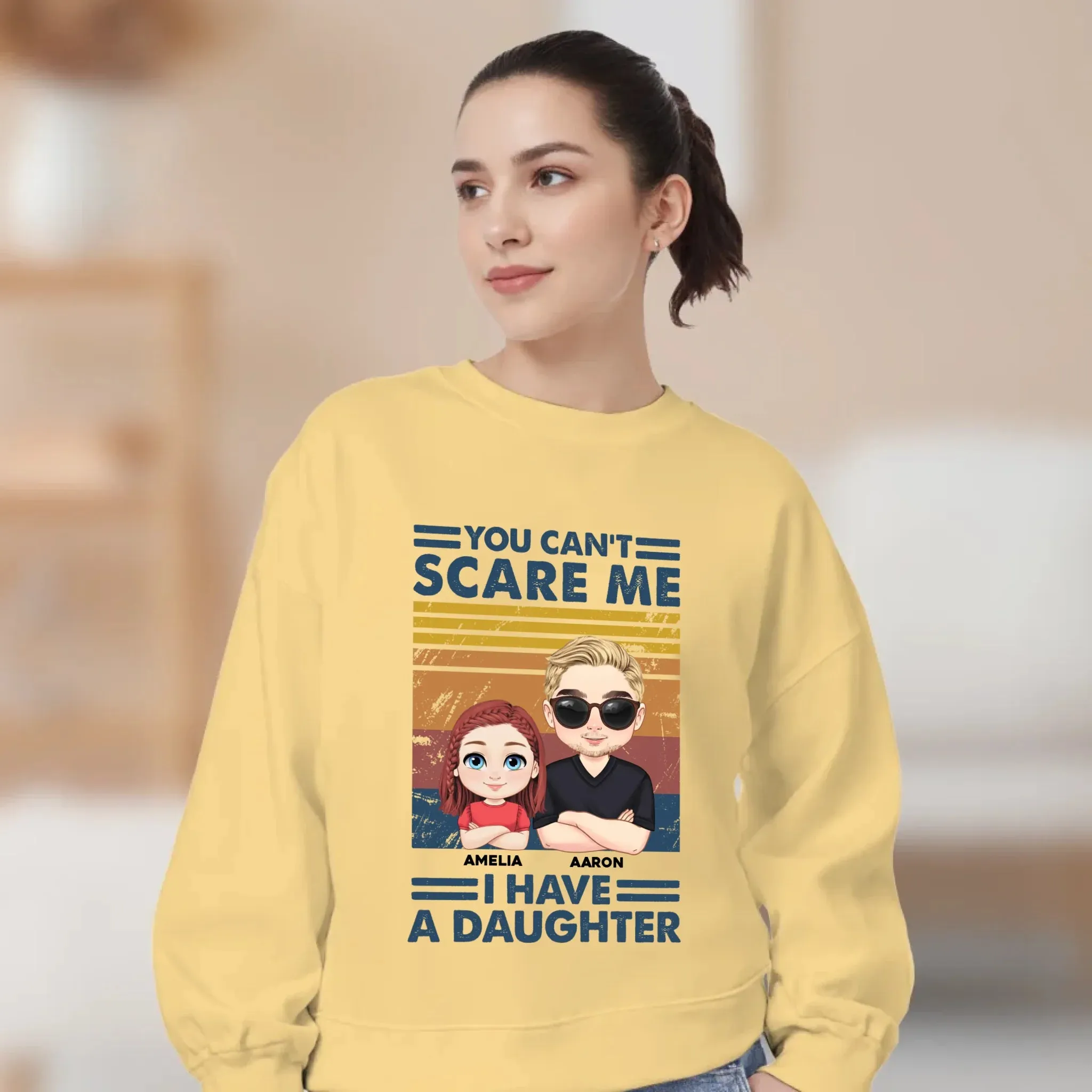 You Can't Scare Me - Personalized Family Sweater