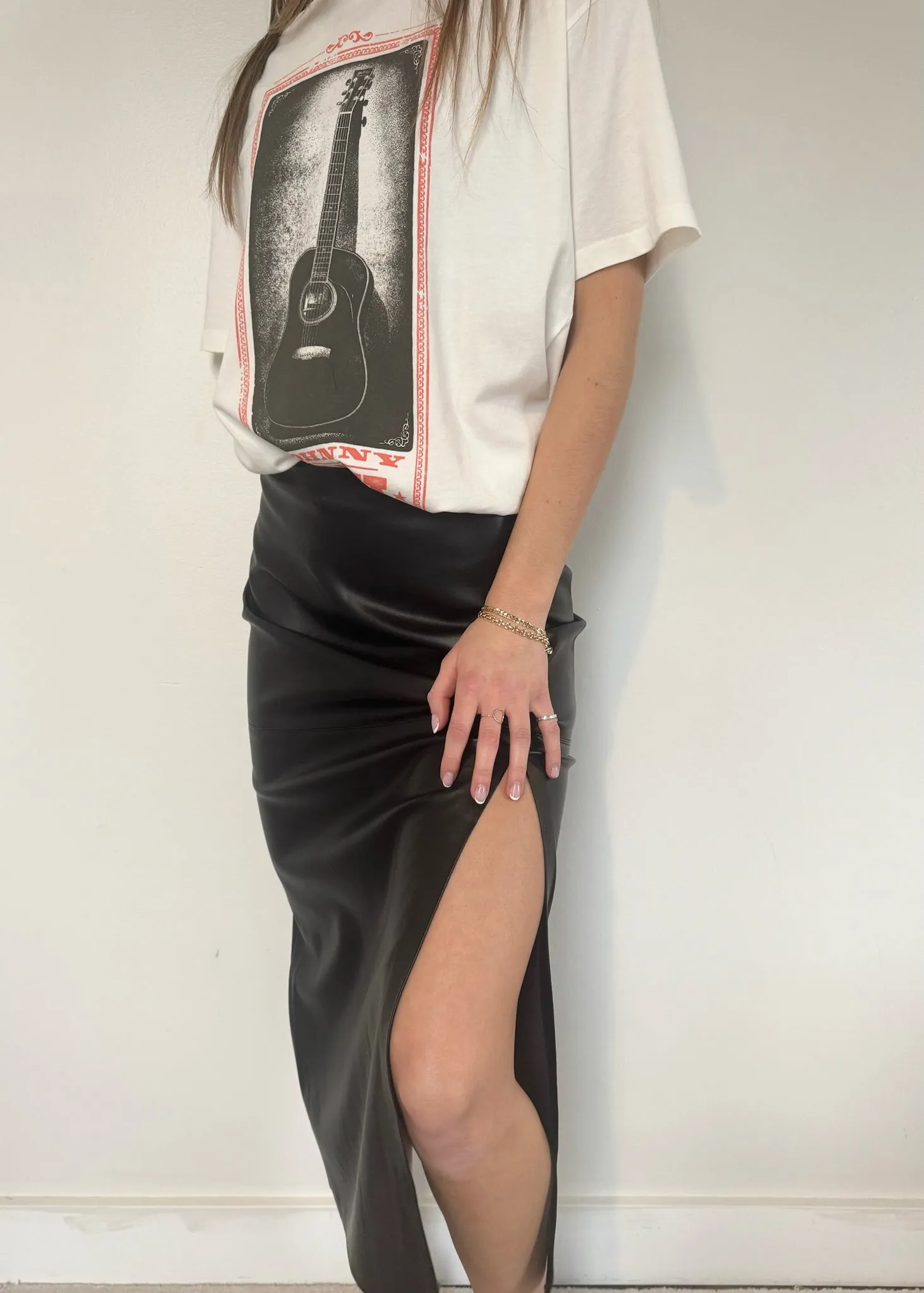 Z Supply Metropolitan Faux Leather Skirt