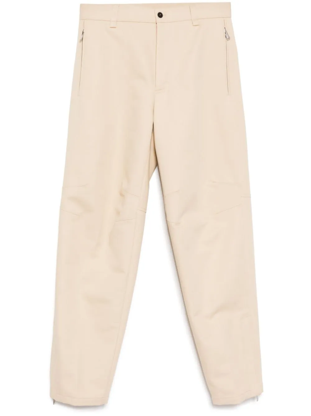 Zipped Hem Tapered Trousers